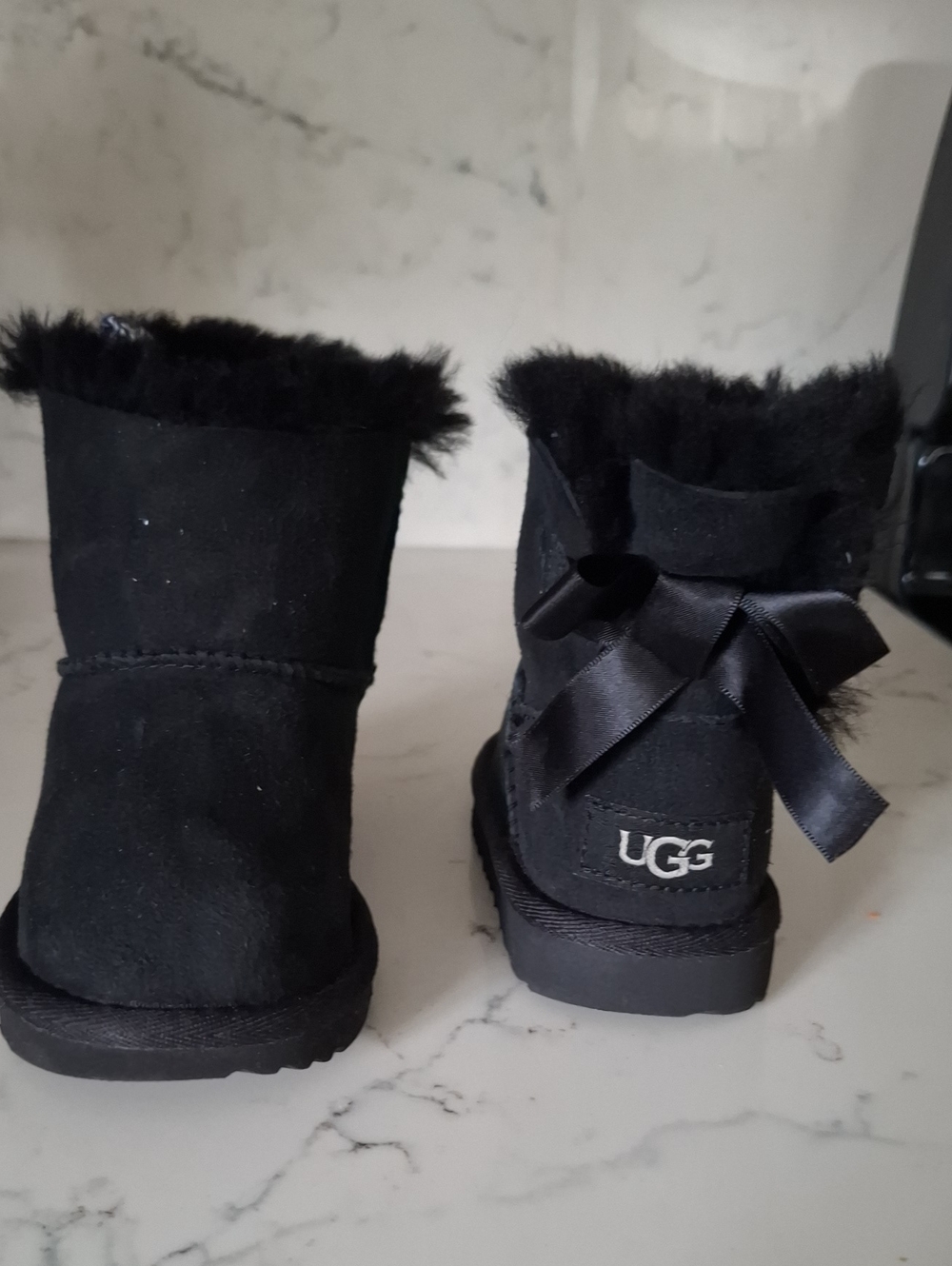 UGG Kids Black Bow Short Boot
